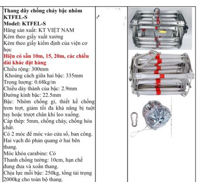 Thang dây thoát hiểm 5m-10m-15m-20m-30m